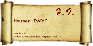 Hauser Ivó névjegykártya