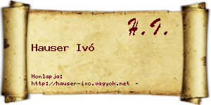 Hauser Ivó névjegykártya