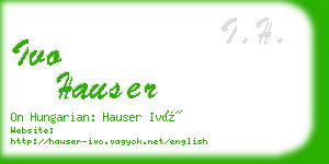 ivo hauser business card